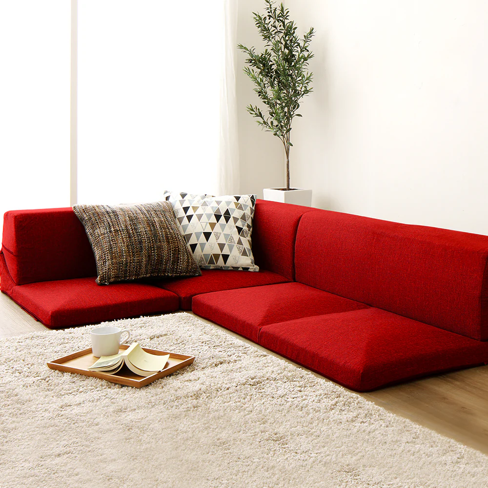 日本製 フロアコーナーソファー タスク生地 グレー - Image 15