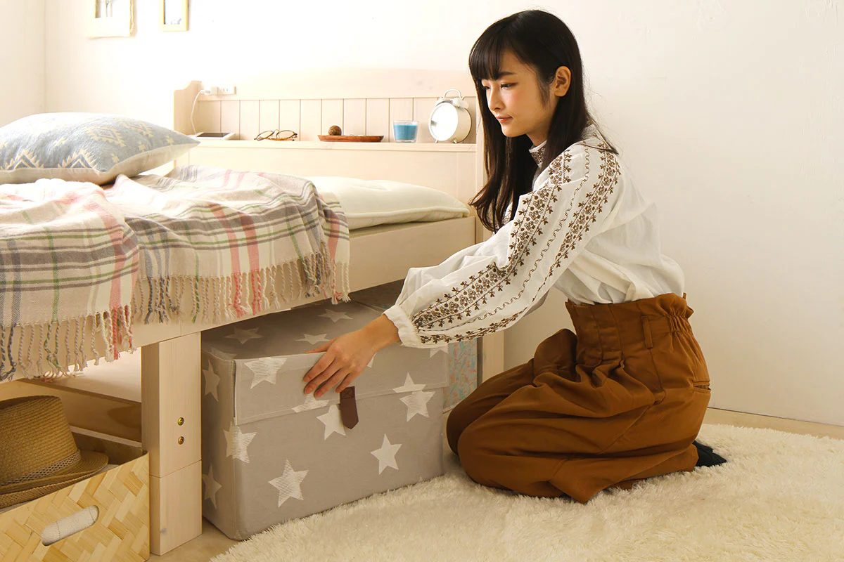 カントリー調ベッド『Ecruエクル』ミドルタイプ[床下20～32cm] ホワイトウォッシュ - Image 25