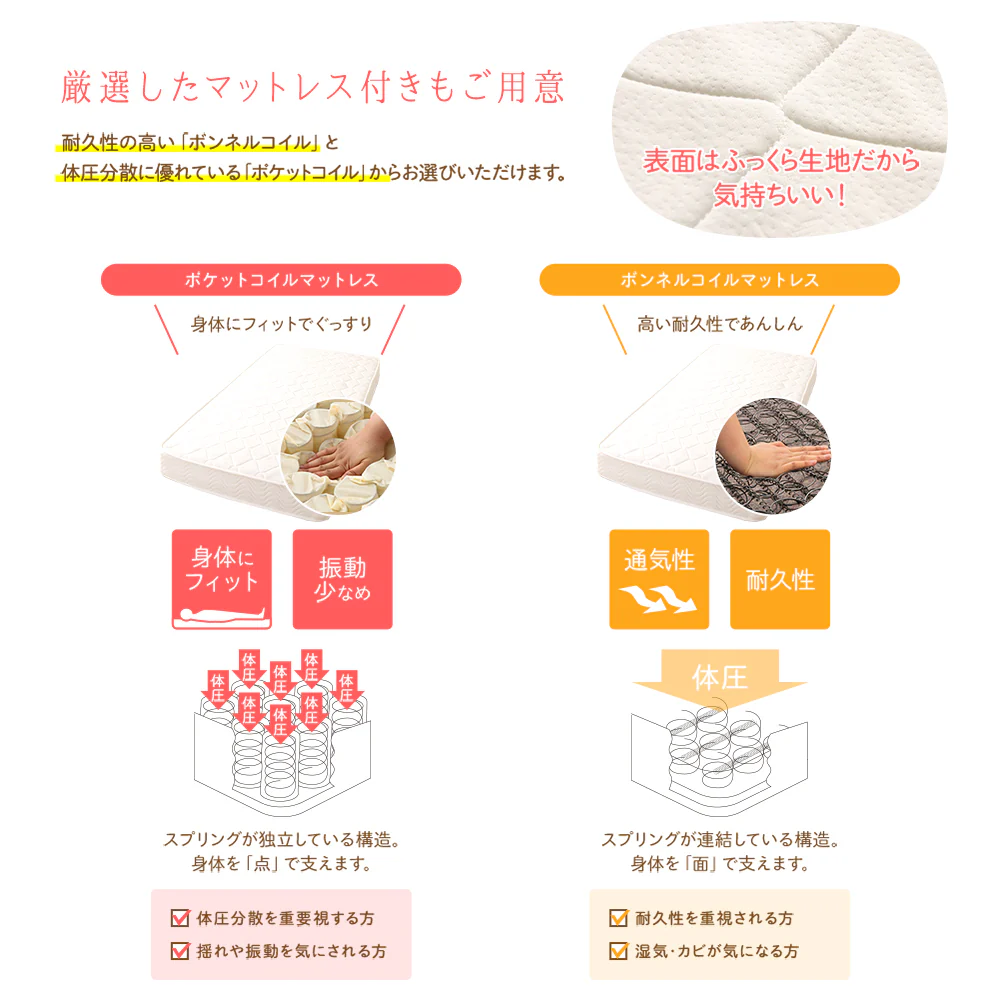 カントリー調ベッド『Ecruエクル』ミドルタイプ[床下20～32cm] ホワイトウォッシュ - Image 8