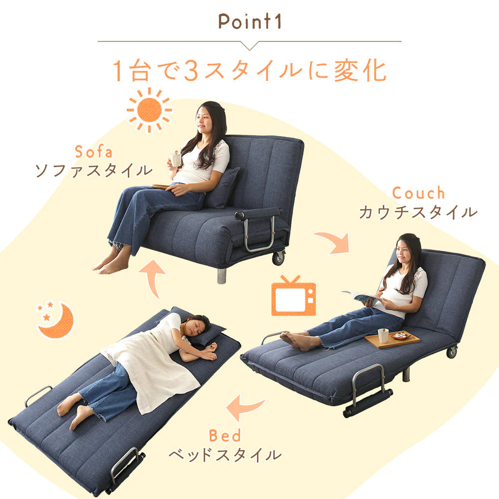 3way ソファーベッド ブラウン - Image 7