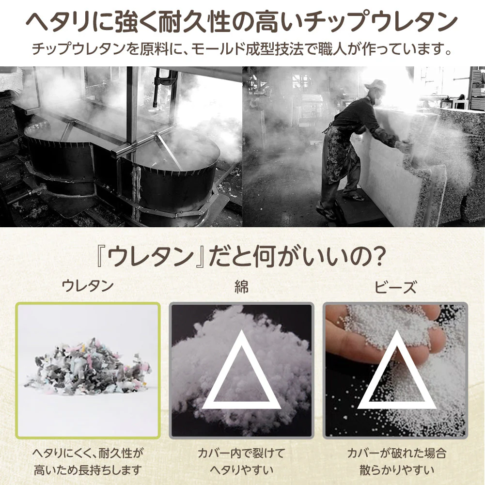 極厚 低反発クッション 『Pastel パステル』 スクエア ベージュ - Image 6