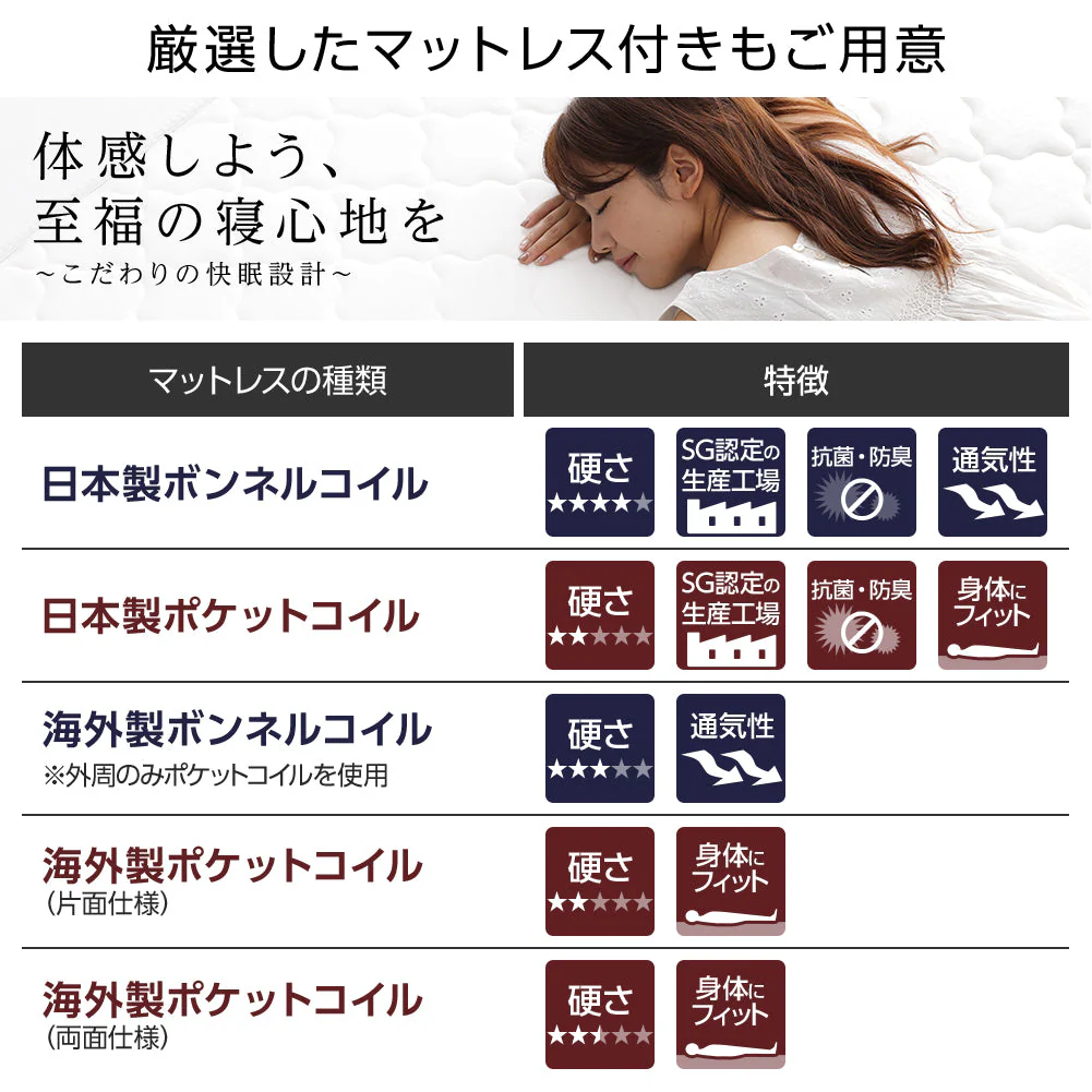 国産 照明付き収納ベッド 『FRANDER フランダー』 ダークブラウン - Image 8