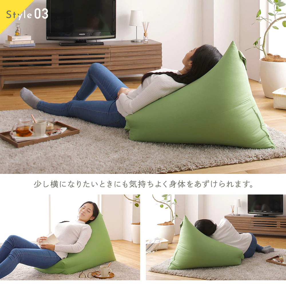 ビーズクッション 取っ手付きタイプ（ファブリック） ブラウン - Image 5