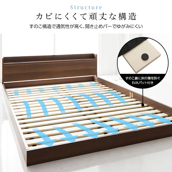棚付きすのこローベッド 『Etany エタニー』 ブラック - Image 5