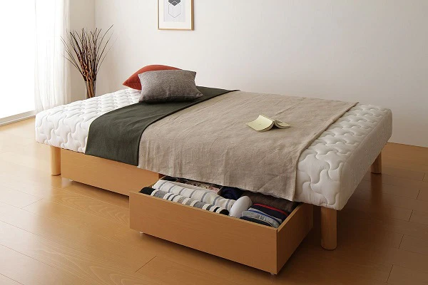 国産脚付きマットレス（一体型）専用引出し【単品】 通常丈用 幅75cm - Image 11