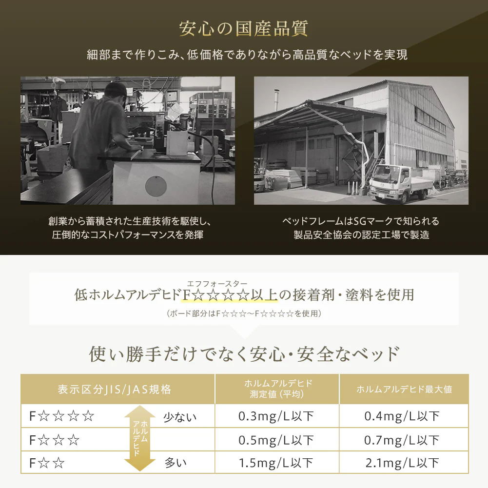 国産 照明付きモダンデザイン収納ベッド ブラック - Image 8