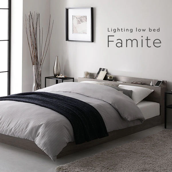 LED照明＆棚付きローベッド 『Famite ファミーテ』 ブラウン - Image 10