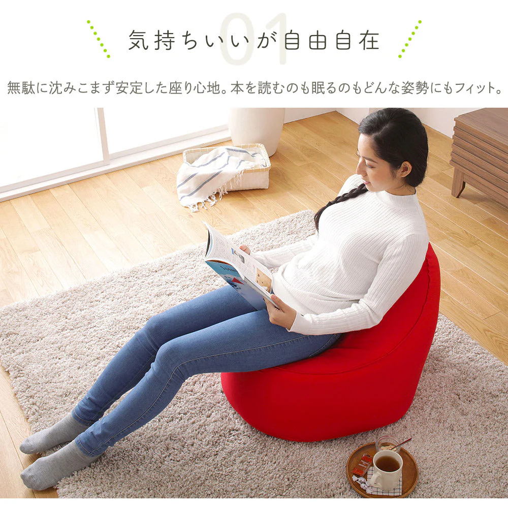 ビーズクッション しずく型タイプ レッド - Image 2