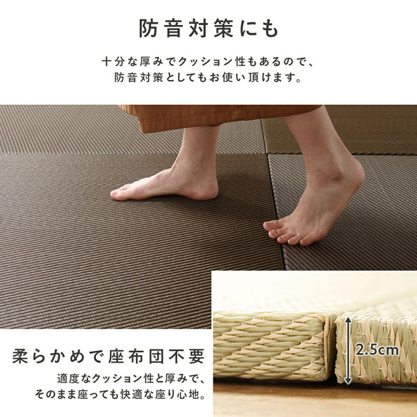 水拭き可 軽量 い草風 置き畳 ユニット畳 82cm幅 【単色】【12枚セット】グレー - Image 16