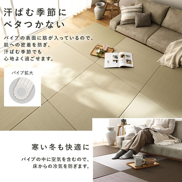 水拭き可 軽量 い草風 置き畳 ユニット畳 82cm幅 【単色】【6枚セット】グレー - Image 15