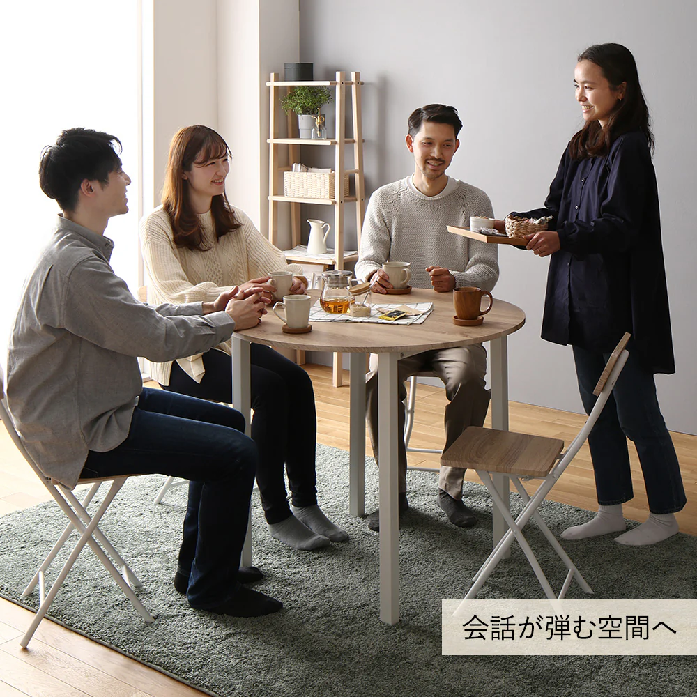 円形 ダイニングテーブル ブラウン×ブラック - Image 18