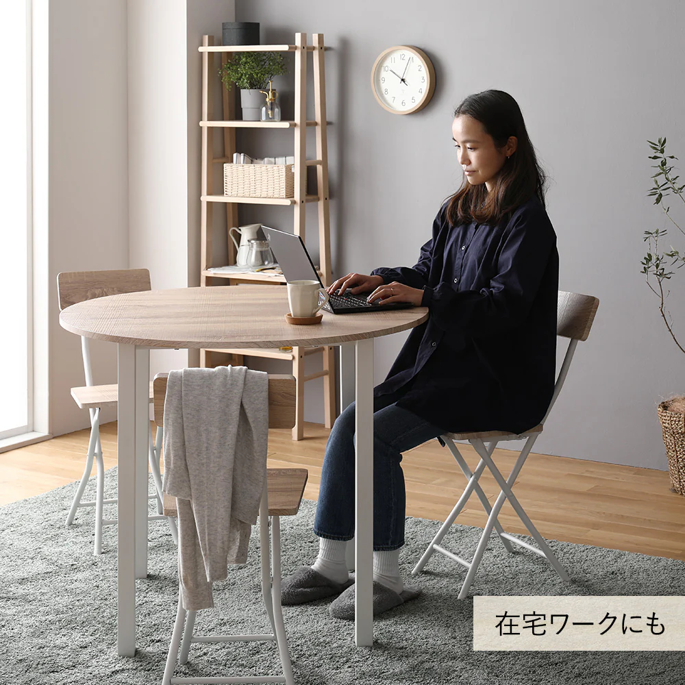 円形 ダイニングテーブル ブラウン×ブラック - Image 22