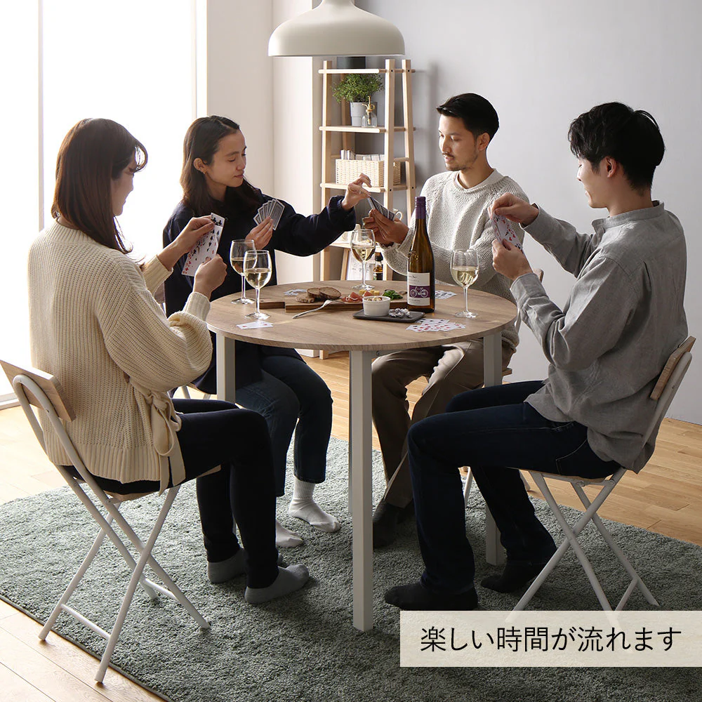 円形 ダイニングテーブル ナチュラル×ホワイト - Image 16