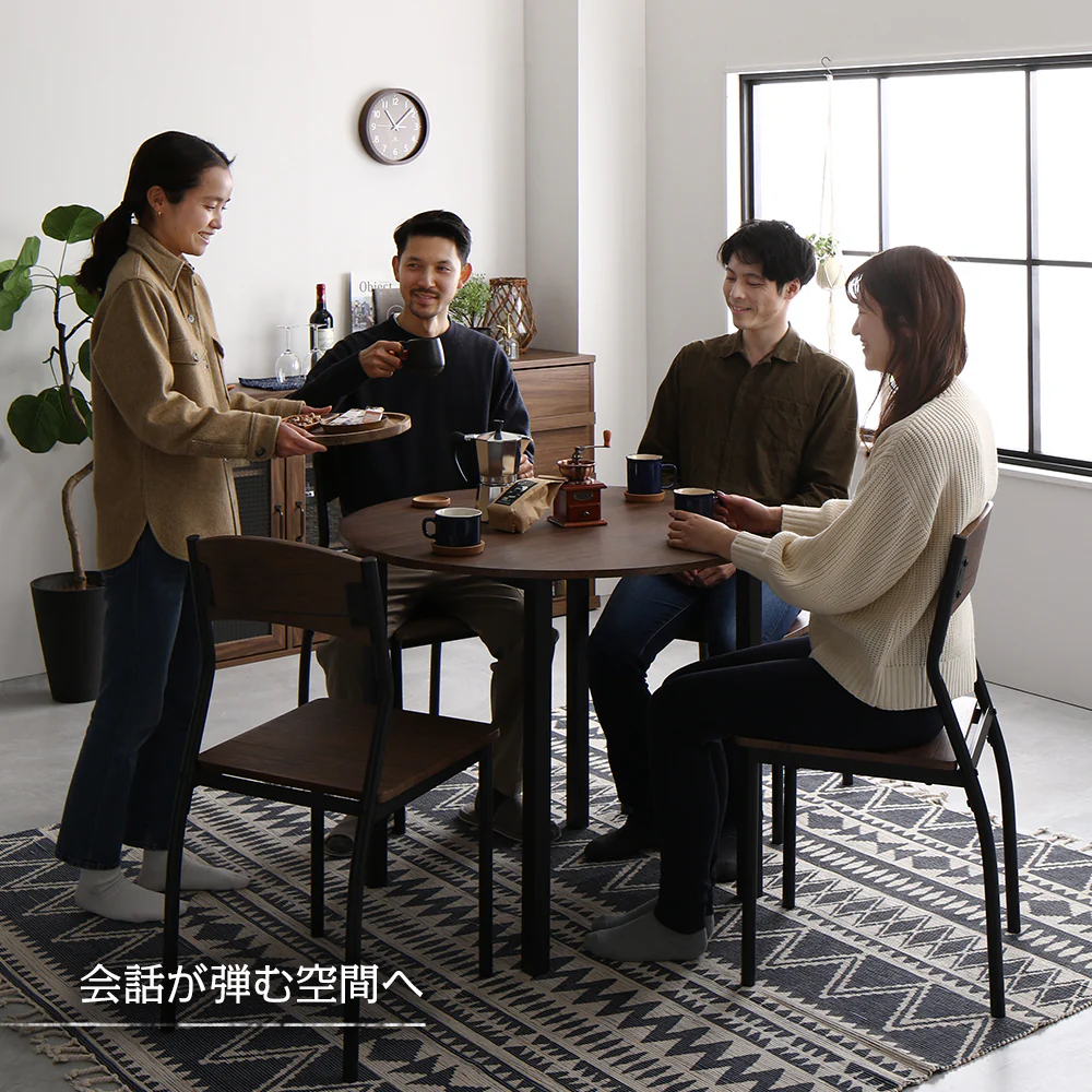 円形ダイニングセット（テーブル＋シンプルデザインチェア）ナチュラル×ホワイト - Image 19