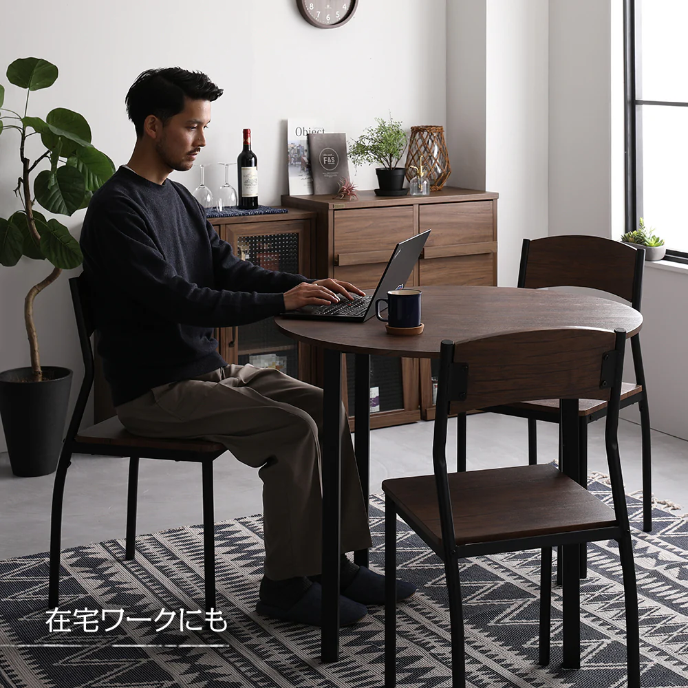 円形ダイニングセット（テーブル＋シンプルデザインチェア）ナチュラル×ホワイト - Image 23