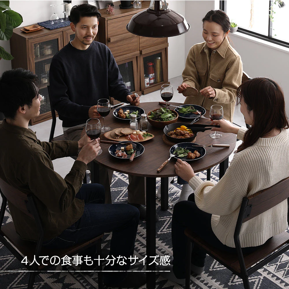 円形ダイニングセット（テーブル＋シンプルデザインチェア）ブラウン×ブラック - Image 15