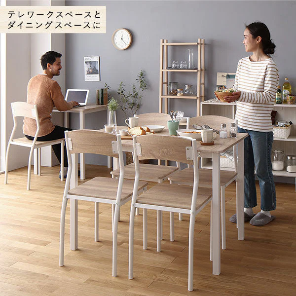 6人掛けダイニングセット（テーブル＋シンプルデザインチェア）ナチュラル×ホワイト - Image 14
