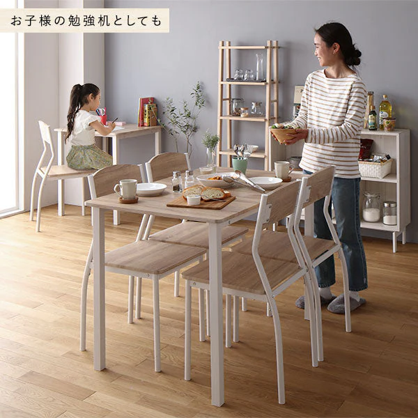 6人掛けダイニングセット（テーブル＋シンプルデザインチェア）ナチュラル×ホワイト - Image 15