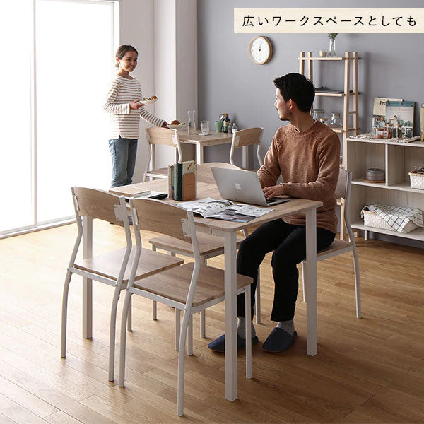 6人掛けダイニングセット（テーブル＋シンプルデザインチェア）ナチュラル×ホワイト - Image 16