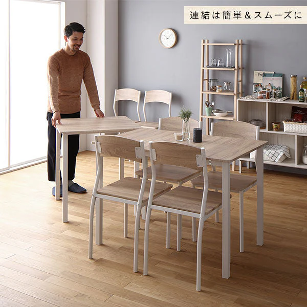 6人掛けダイニングセット（テーブル＋シンプルデザインチェア）ナチュラル×ホワイト - Image 18