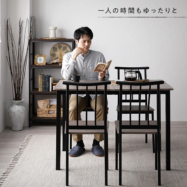 4人掛けダイニングセット（テーブル＋シンプルデザインチェア）ブラウン×ブラック - Image 16