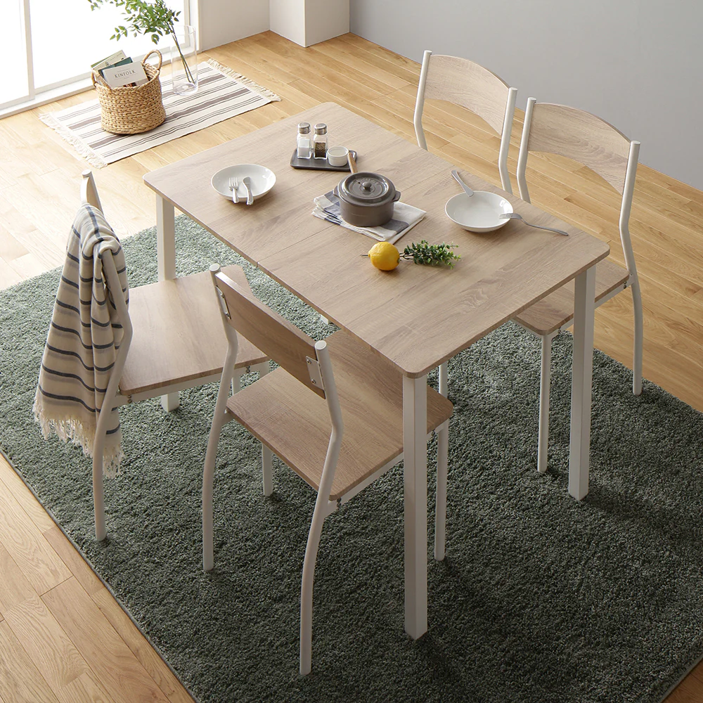 ダイニングチェア4脚セット シンプルデザイン ナチュラル×ホワイト (テーブル別売り) - Image 10