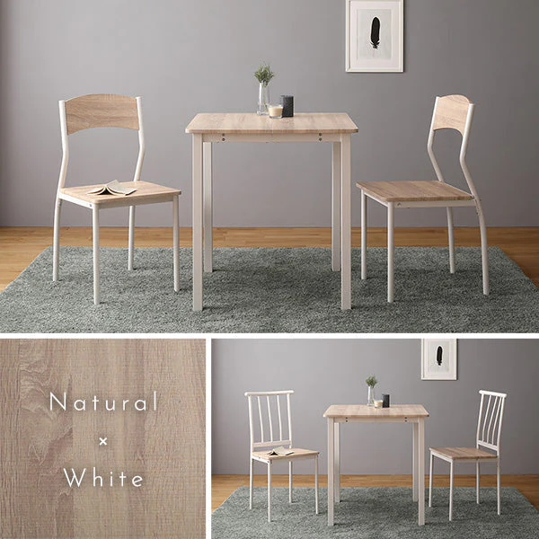 2人掛けダイニングセット（テーブル＋パイプデザインチェア）ブラウン×ブラック - Image 5