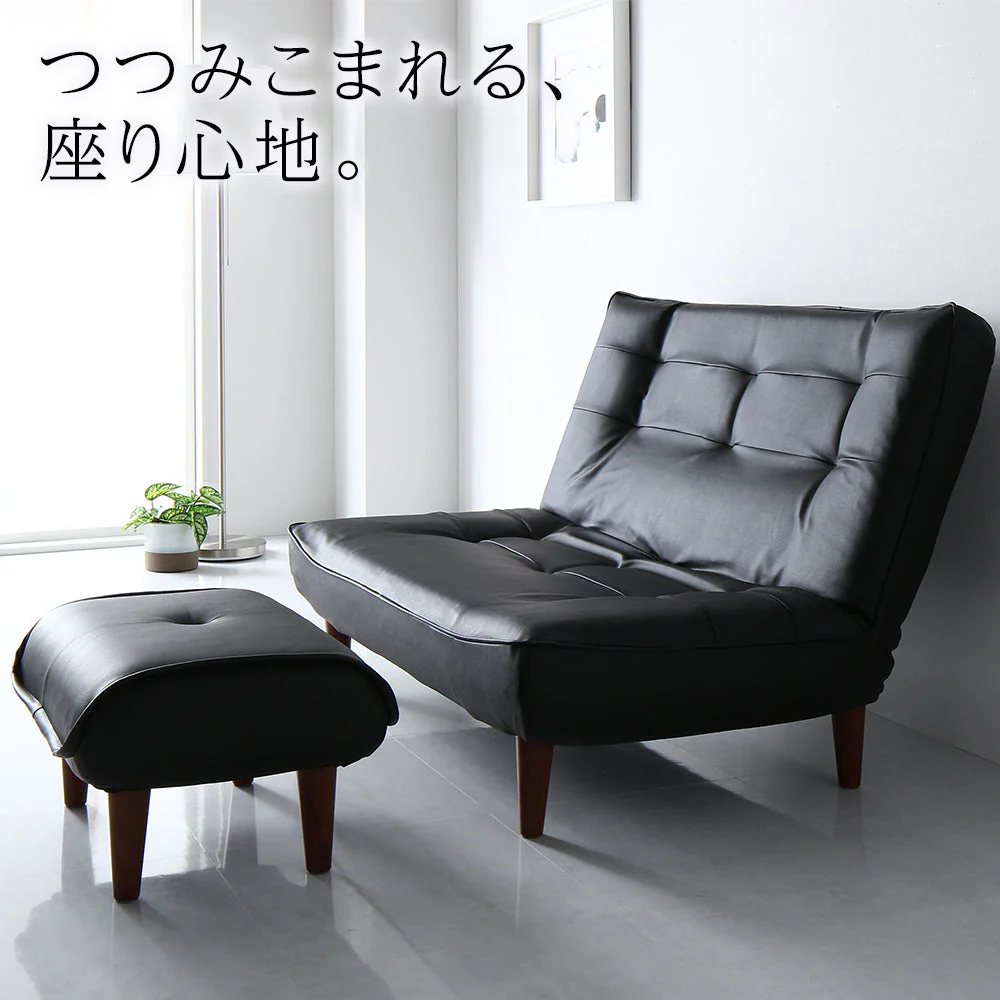 日本製 リクライニング ハイバックソファ 2人掛け単品 デニム生地 アッシュグレー - Image 2