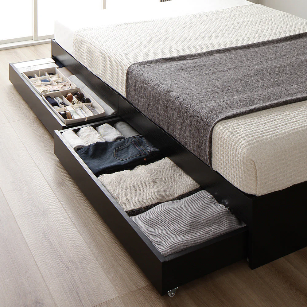 ヘッドレス引き出し収納ベッド 2台セット ホワイト - Image 56