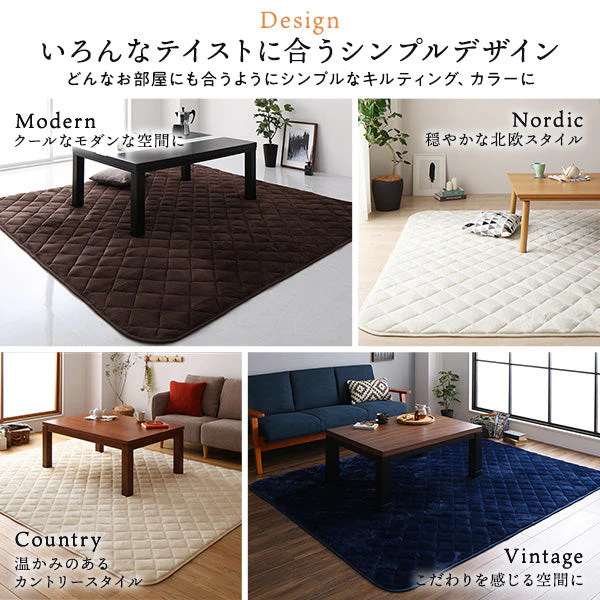 フランネルこたつ 敷き布団 単品 正方形(約)145×145cm ネイビー - Image 5