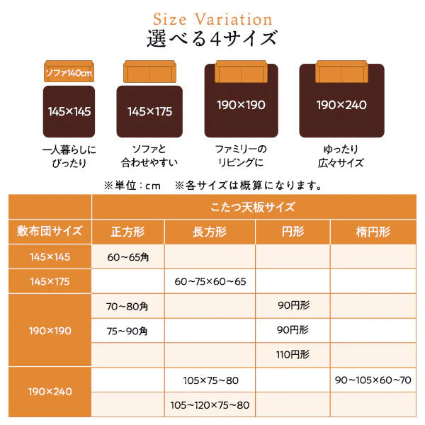 フランネルこたつ 敷き布団 単品 長方形(約)145×175cm ネイビー - Image 3