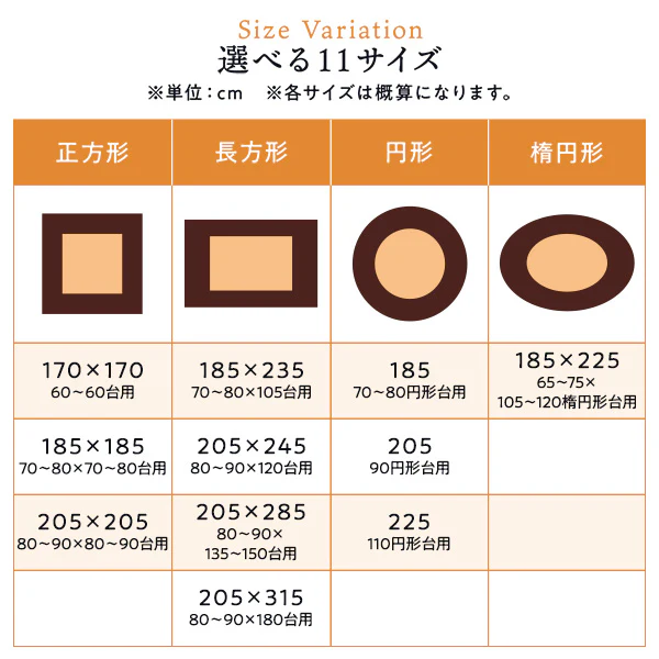 フランネルこたつ掛け布団 円形・楕円形 単品 ネイビー - Image 3