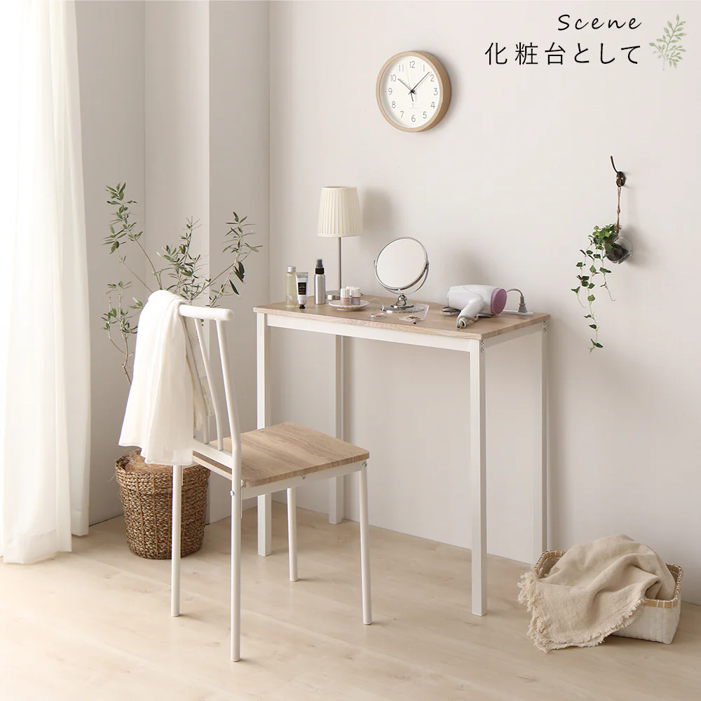 コンセント付き デスクチェアセット [幅80cm] ナチュラル×ホワイト - Image 12
