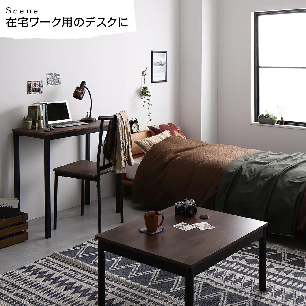 コンセント付き デスクチェアセット [幅80cm] ブラウン×ブラック - Image 10