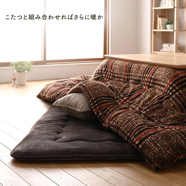 極厚フランネル こたつ敷き布団ラグ 約190×190cm ブラウン - Image 14