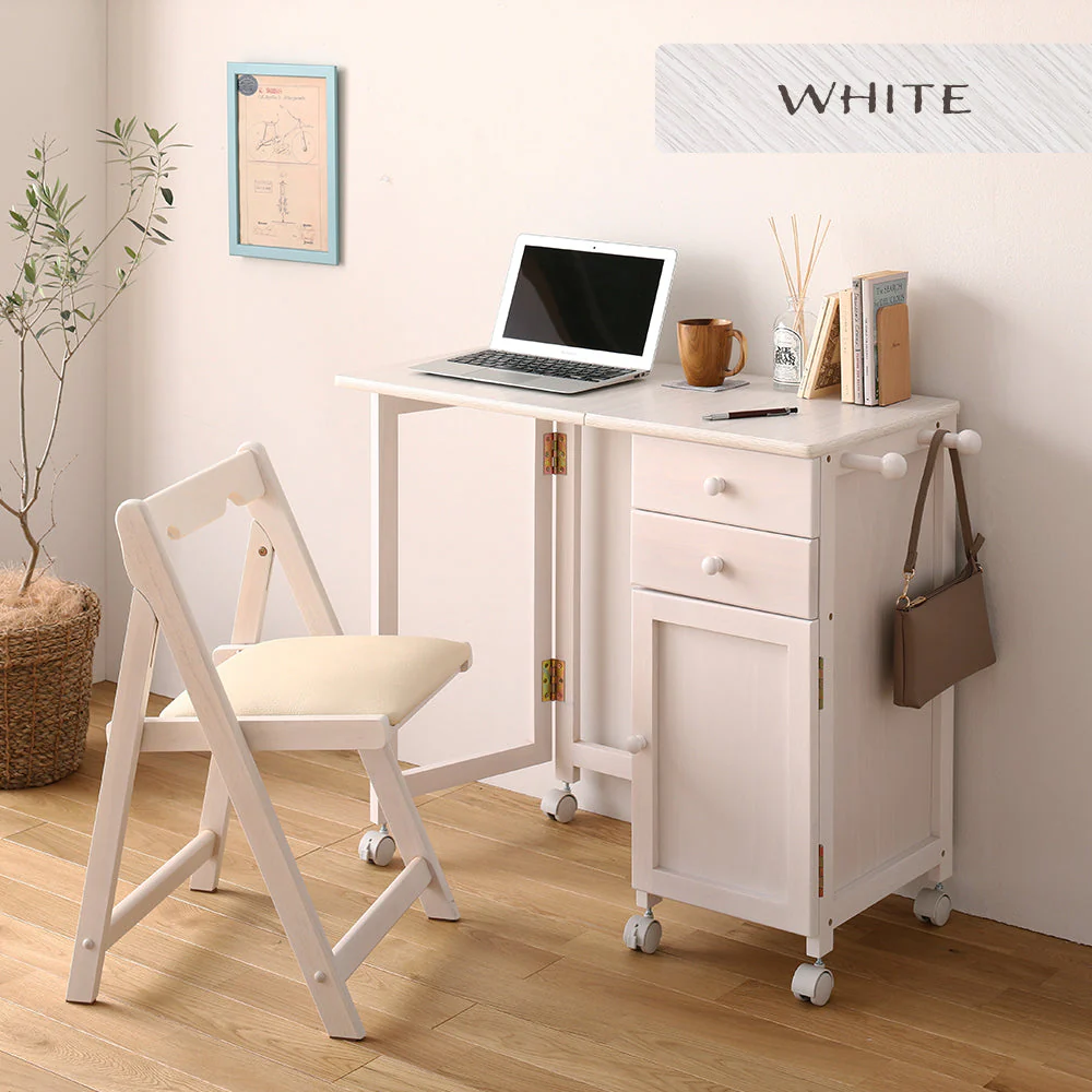 デスクがたためる 多機能収納 デスク単品 ナチュラル - Image 9