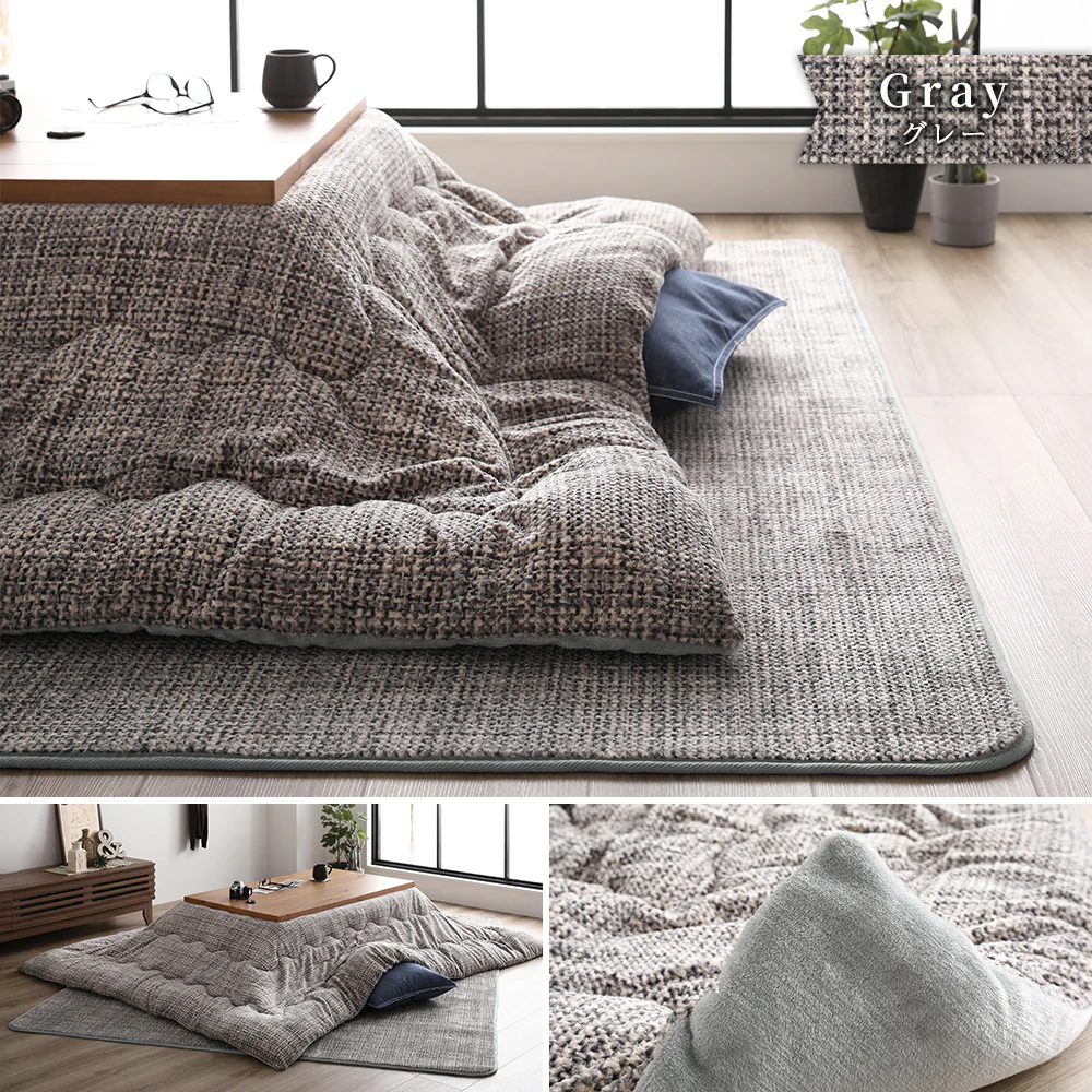 サンゴマイヤー素材 こたつ掛け布団 単品 グレー - Image 11