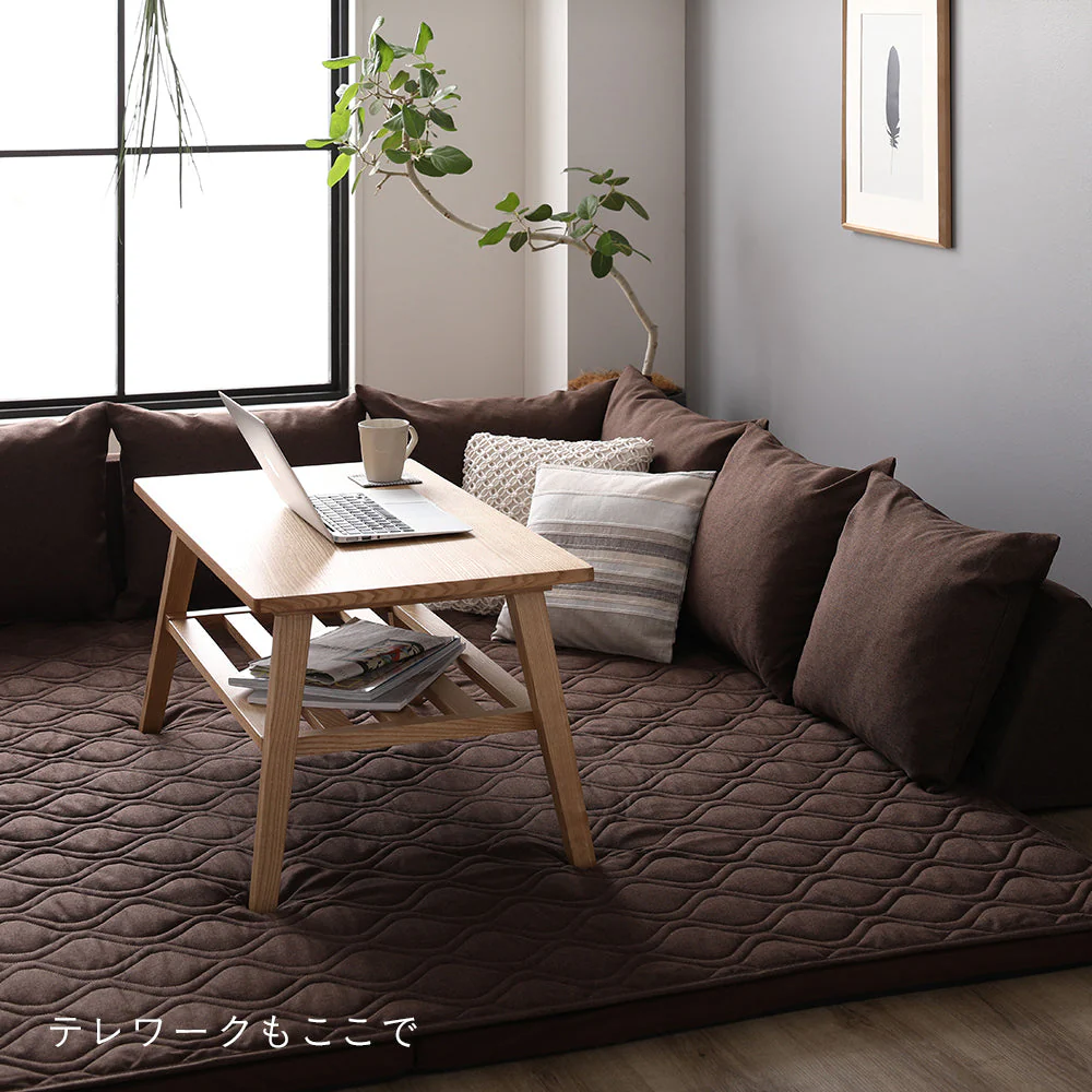 洗えるラグパット付き フロアソファ U型タイプ グレー系 - Image 13