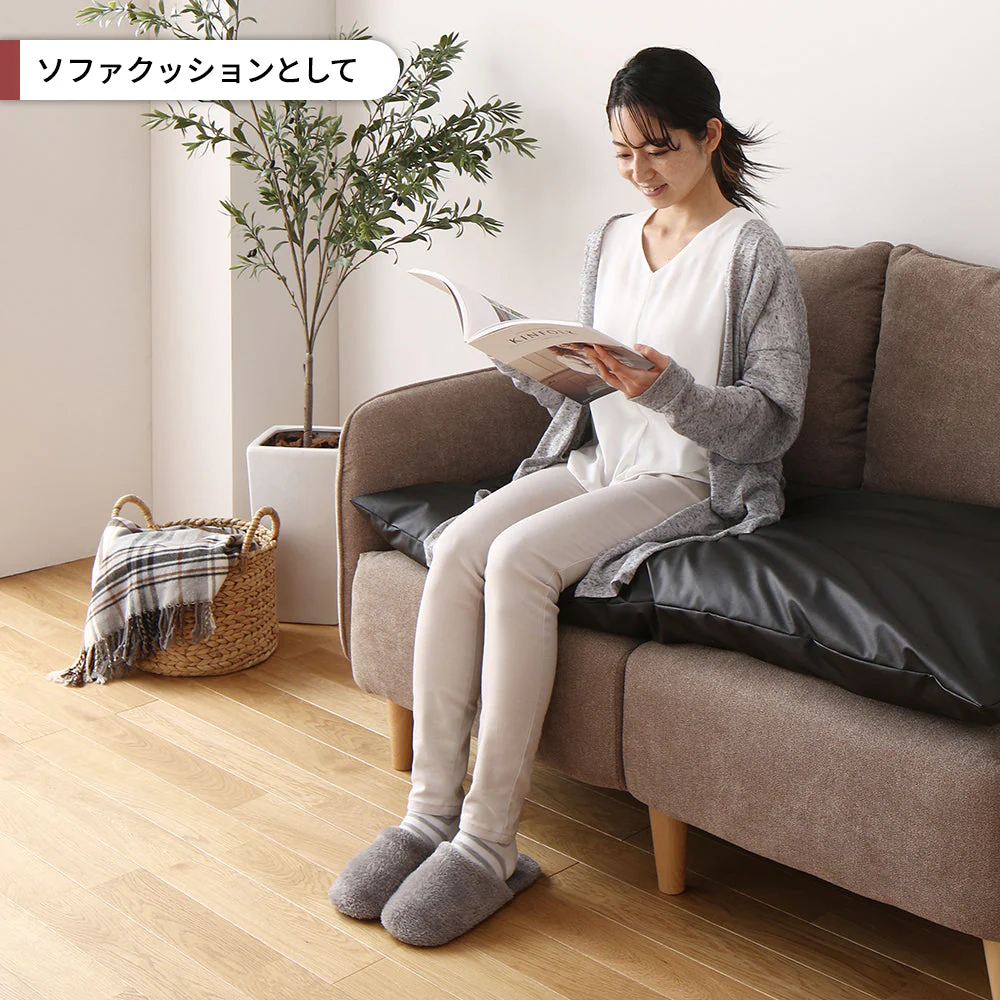 座布団クッション（ボリューム・ロングタイプ）ブラック - Image 14