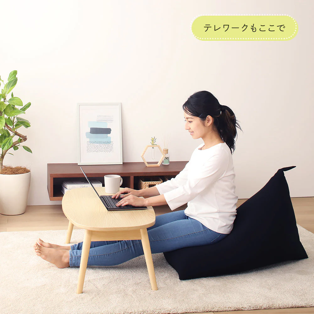 こだわり生地の北欧風ビーズクッション ベージュ - Image 16