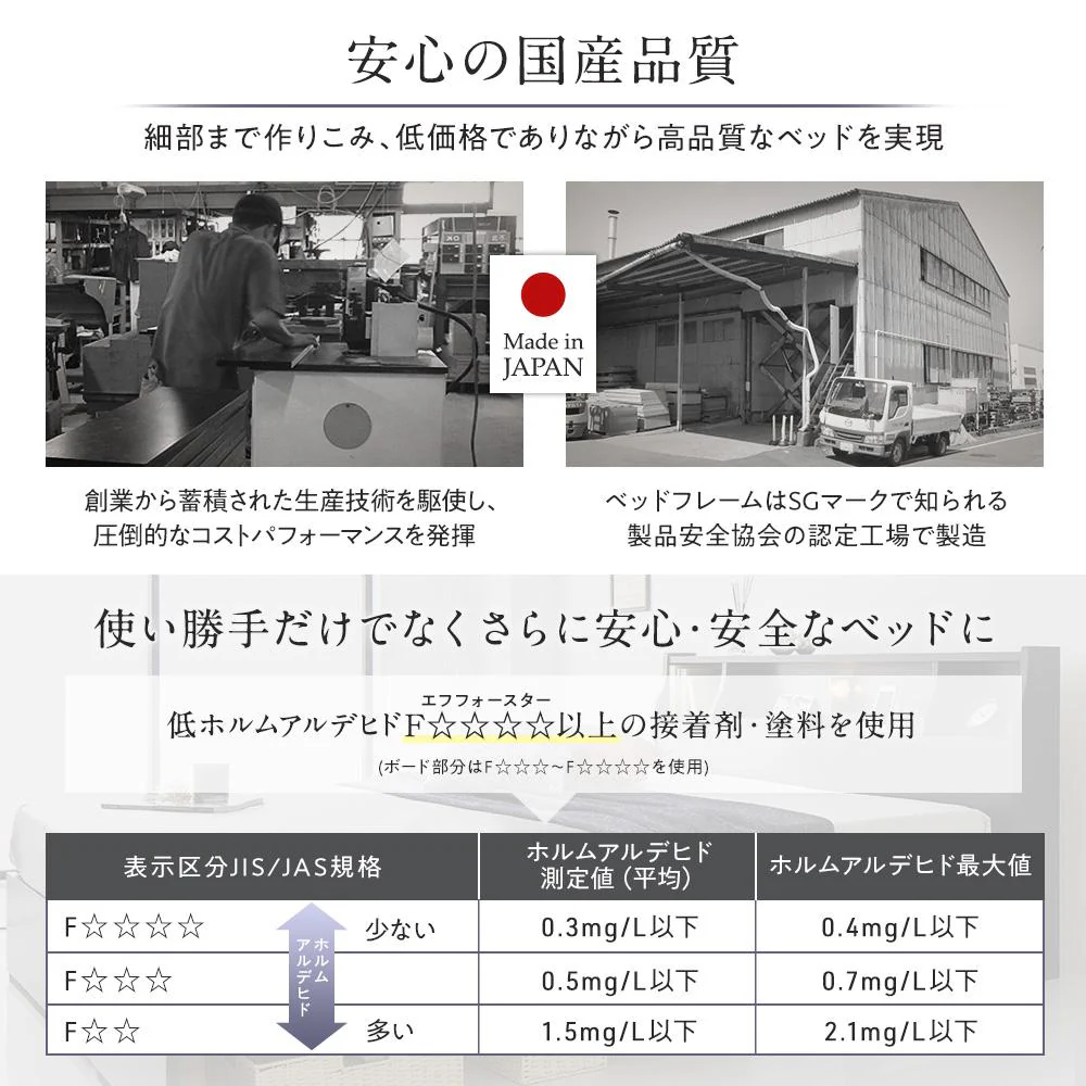 日本製 照明付き連結フロアベッド ブラック - Image 10