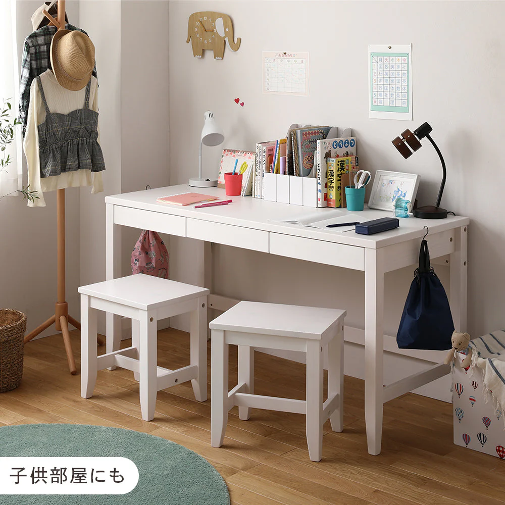 天然木 デスク単品 幅140×奥行60cm ブラウン - Image 14
