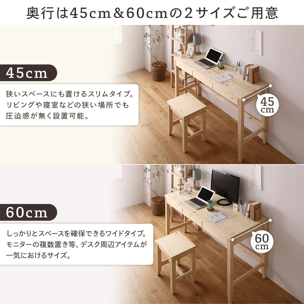 天然木 デスク単品 幅140×奥行60cm ホワイト - Image 8