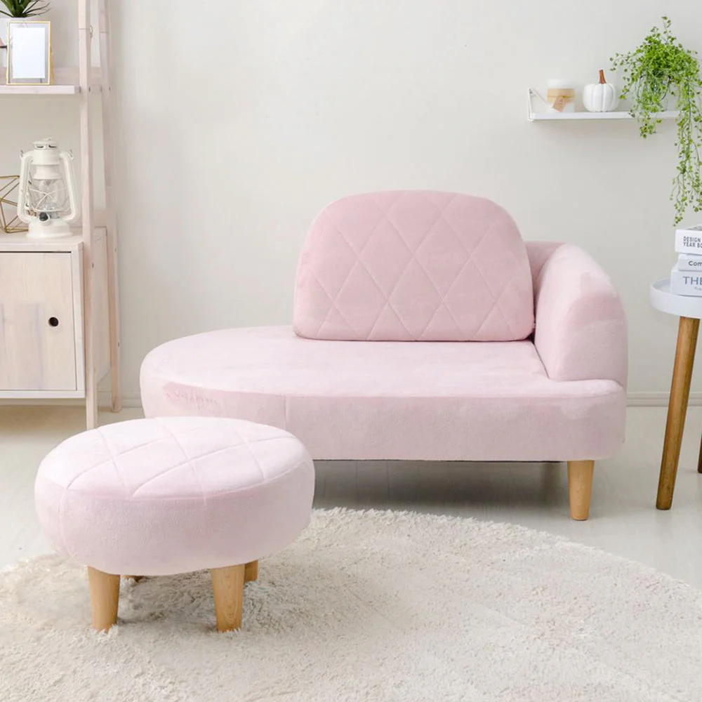 丸みがかわいい オットマン付きソファセット グレー - Image 9