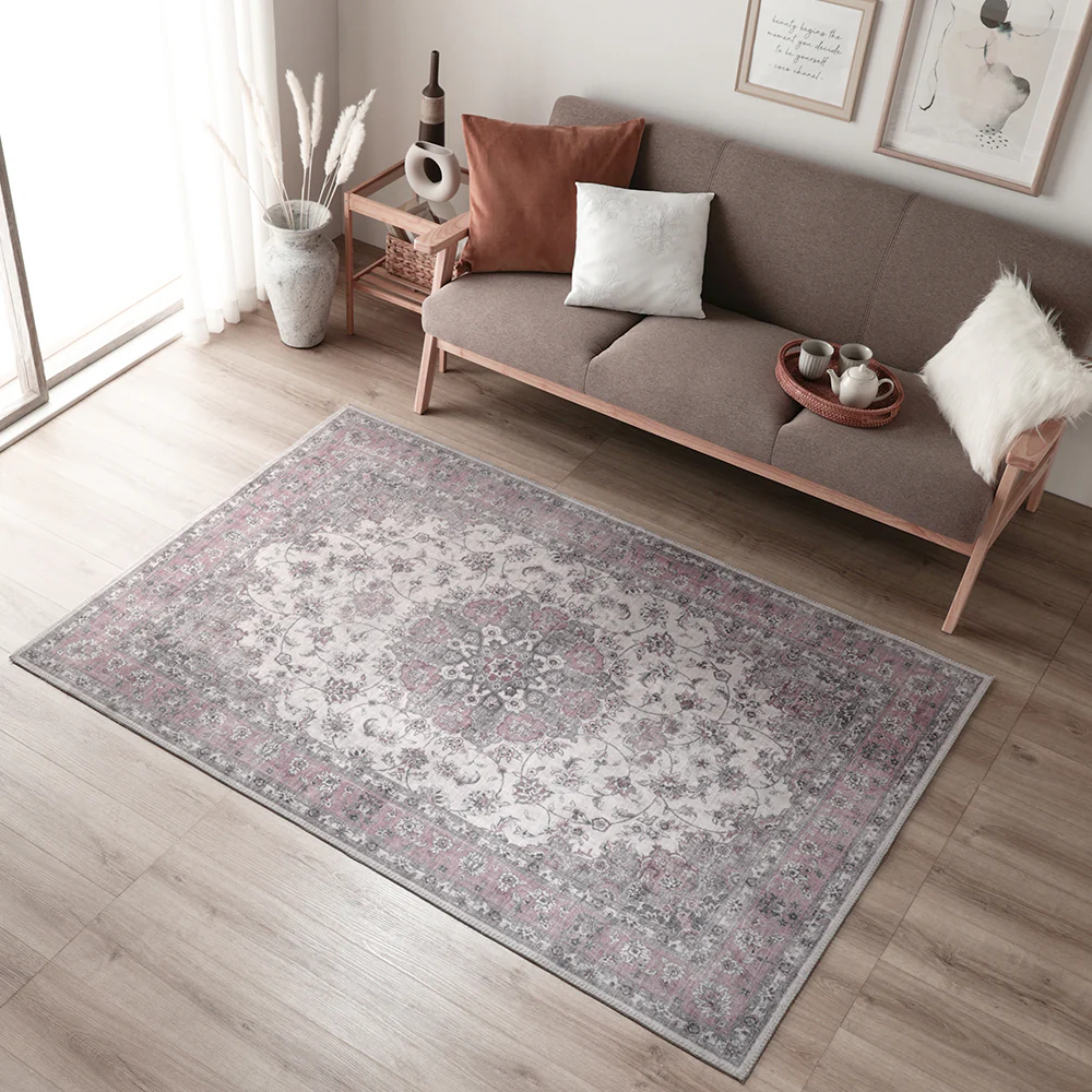アンティーク調 絨毯風 ラグ  ホットカーペット対応 【130×190cm】 ミスティグレイ - Image 17