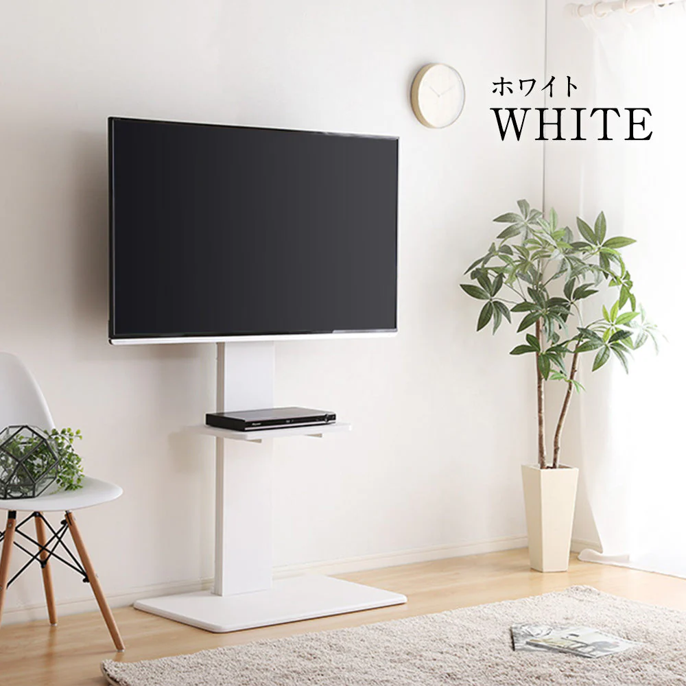 壁寄せTVスタンド（固定タイプ） ロータイプ 棚無し ブラウン - Image 3