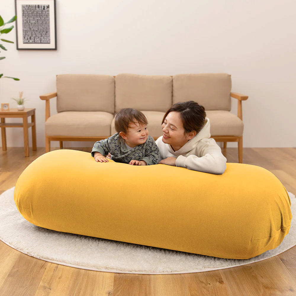 日本製 おおきなビーズクッション グレー - Image 3