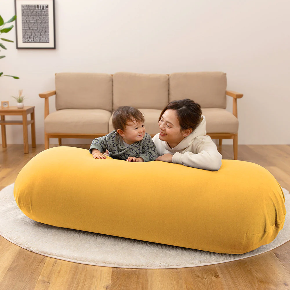 日本製 おおきなビーズクッション ベージュ - Image 3