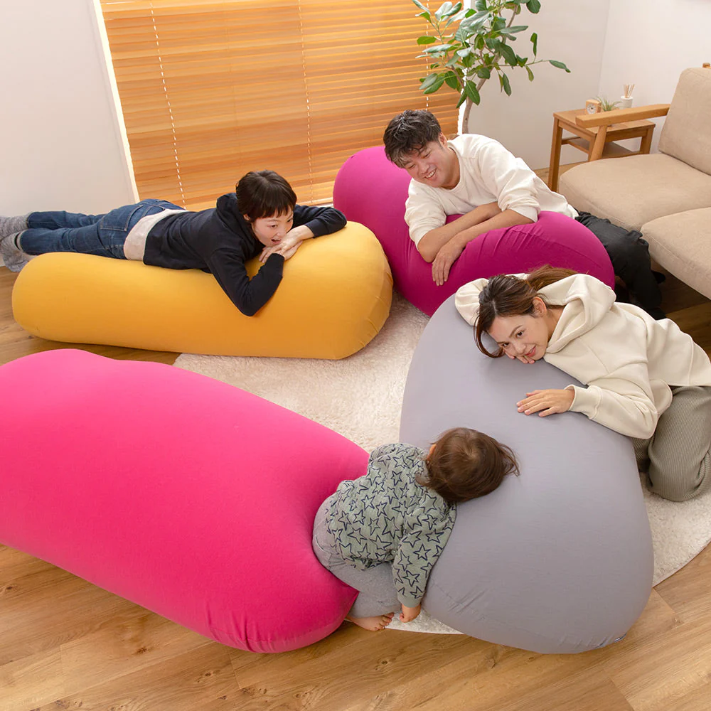 日本製 おおきなビーズクッション イエロー - Image 17
