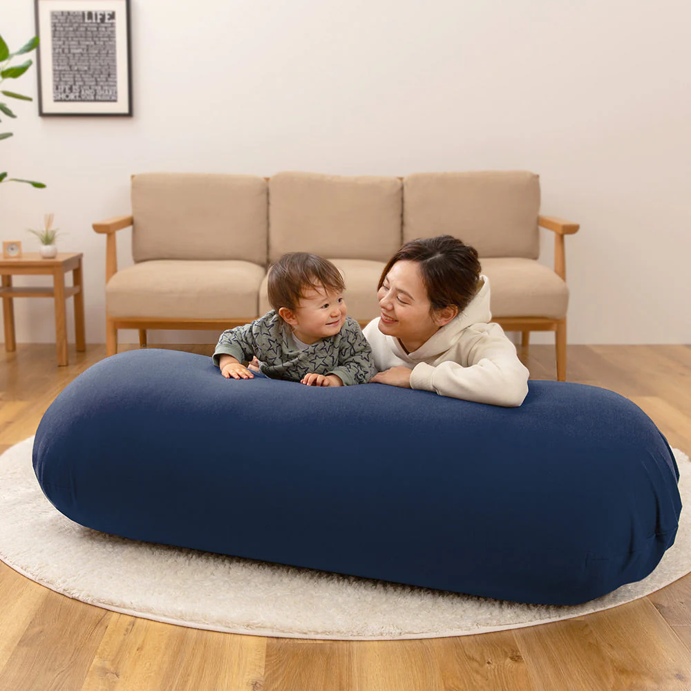 日本製 おおきなビーズクッション イエロー - Image 4